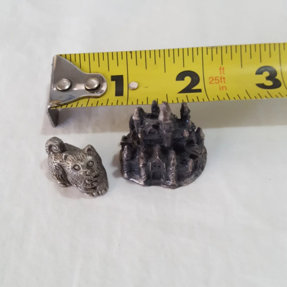 2  (Two)Vintage Hudson Pewter Figurines Castle & dog